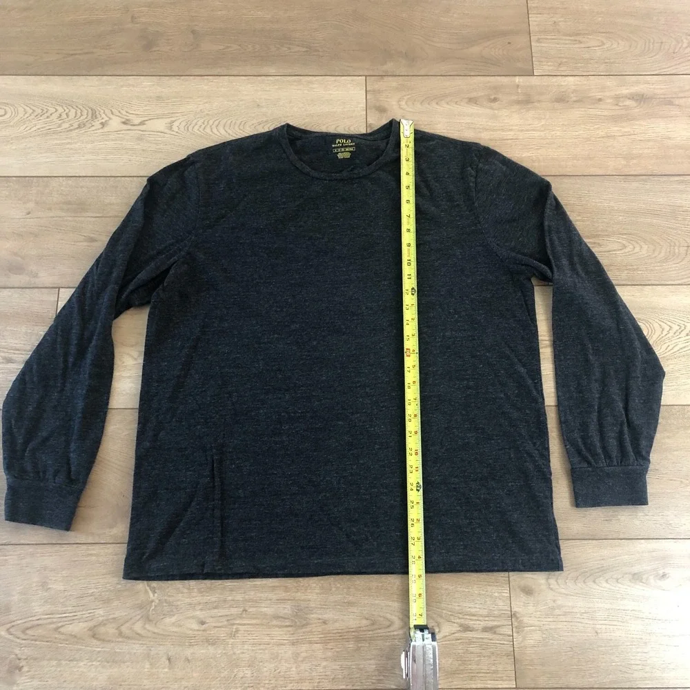 Polo Ralph Lauren‎ Long Sleeve T-Shirt Men's XL Charcoal Grey Preppy Old Money
